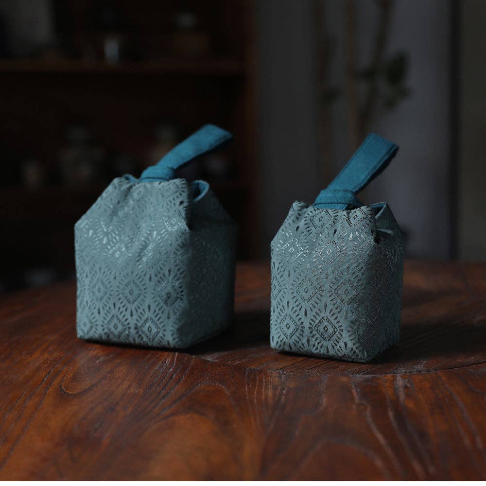 Gohobi （We cover U.S. import duties） – wholesale Förvaringspåse – Gohobi Grön Vävd Brokad Tekärlsförvaring Resväska Shifuku2