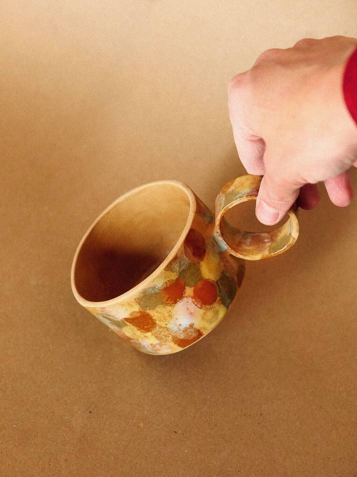 Tazza caffè latte in ceramica dipinta a mano Le JARDIN per la vendita all'ingrosso da parte di Ohyoko ceramics