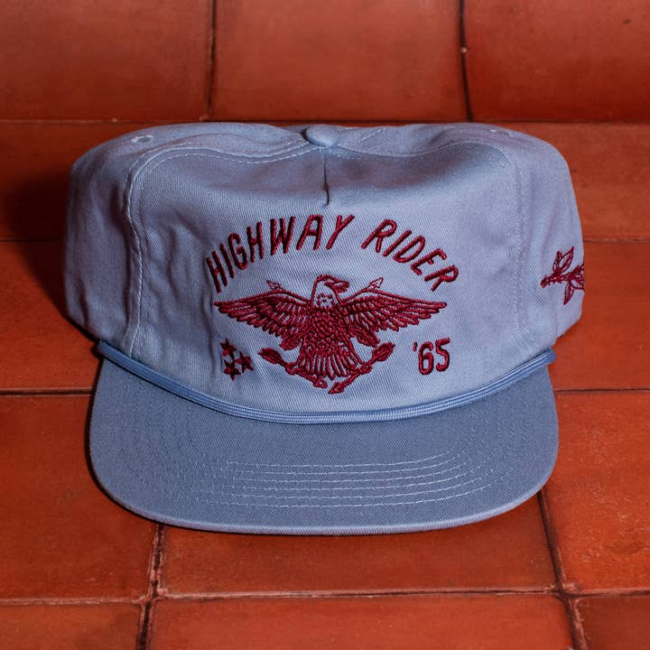 Highway Rider Vintage Snapback Unisex Hat for wholesale by Coastal Cowboy