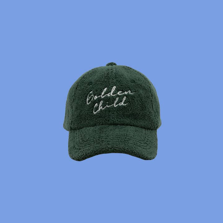 Children's Terry Towelling Cap - Green for wholesale by Golden Child