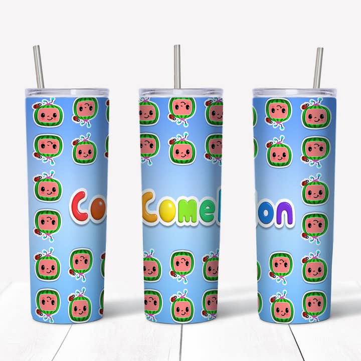 Transfert à gobelet droit Cocomelon Blue 20 oz pour la vente par Rustic Pineapple