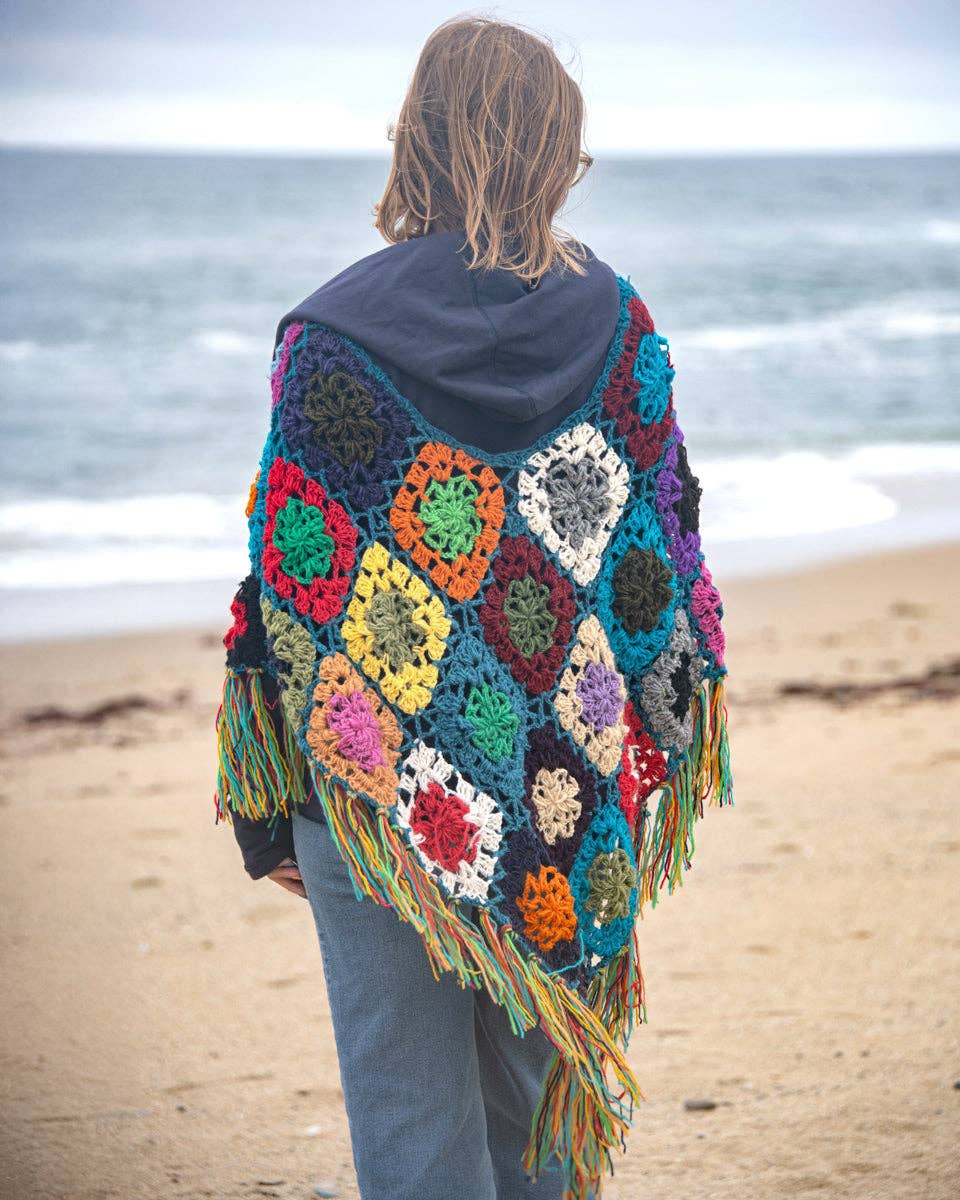 Zig Zag Asian Collection - Wholesale Poncho - Women's - Granny Square Poncho2