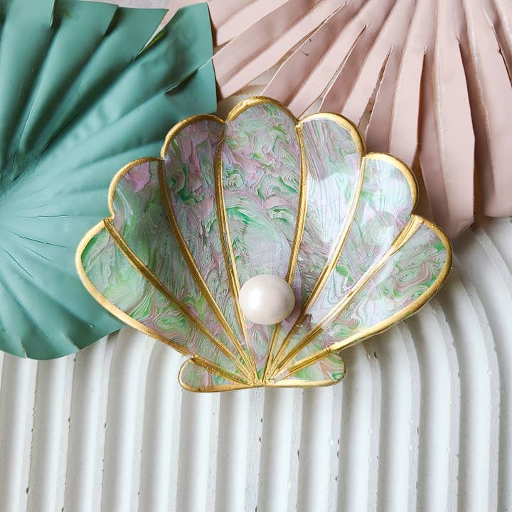Con Alma Handmade Goods - Wholesale Jewelry Dish - Mermaid Shell Trinket Dish