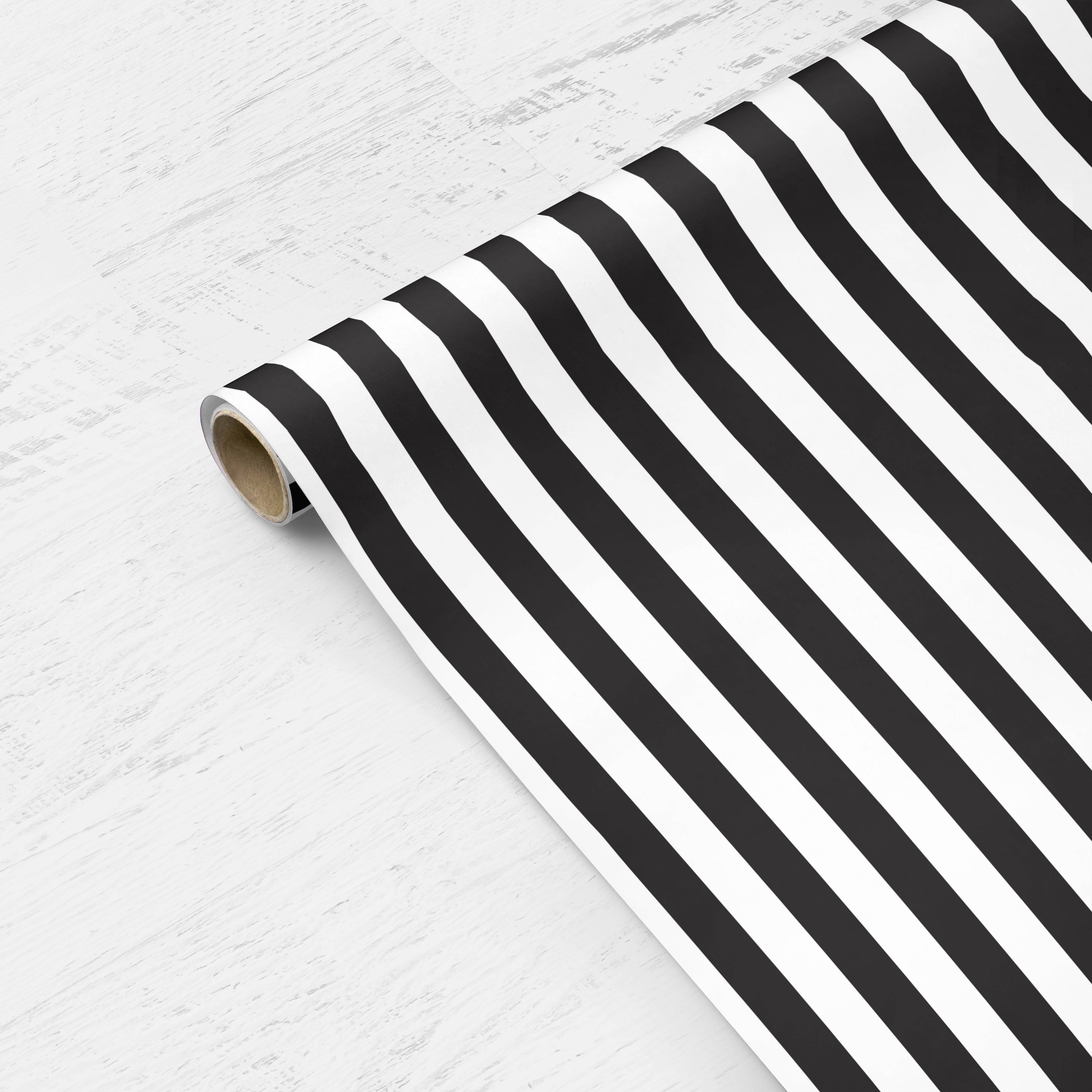 MELLOWWORKS - Wholesale Flat Wrap - BLACK AND WHITE STRIPE Gift Wrap (SHEET)2