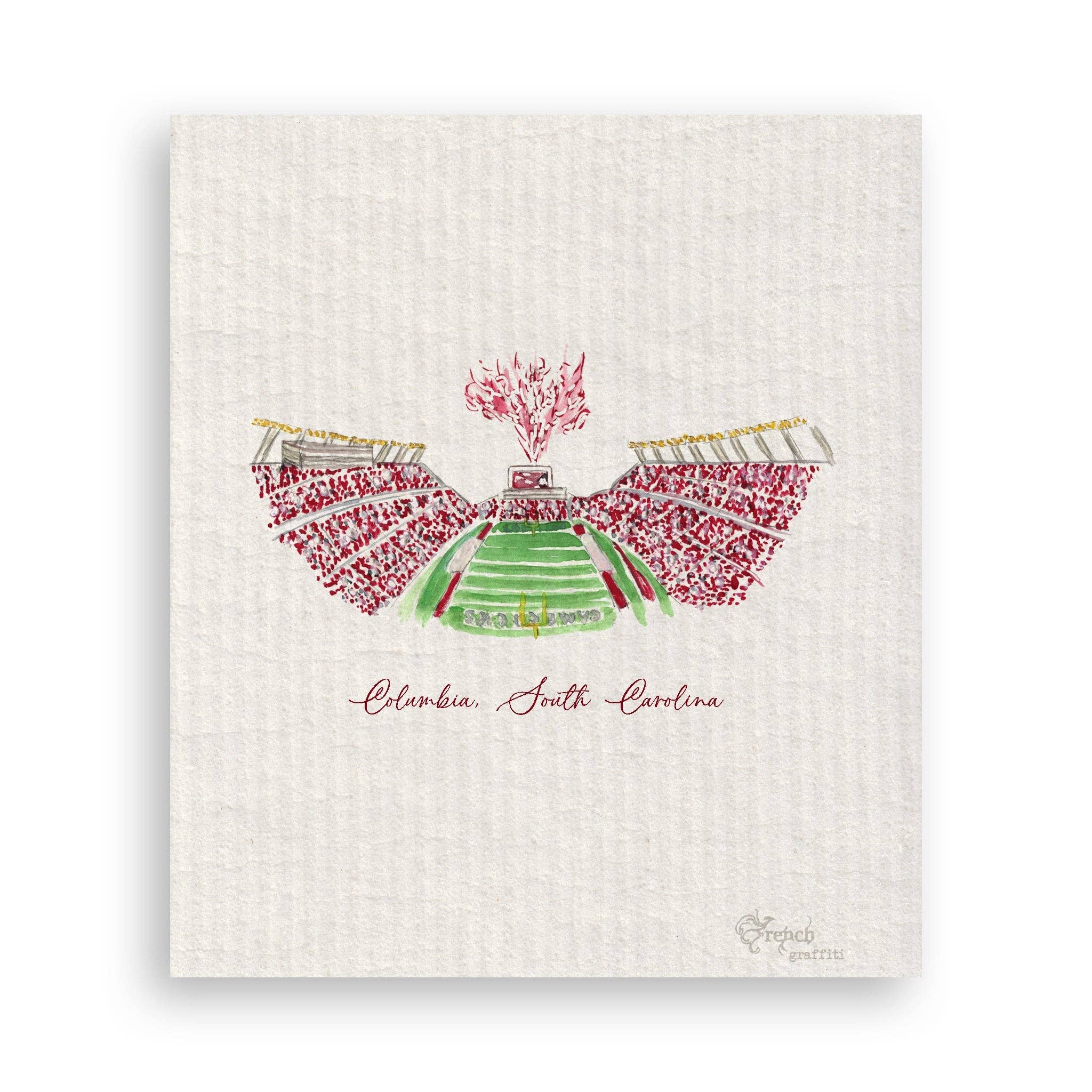 French Graffiti - Wholesale Tea Towel - Columbia, South Carolina Stadium16