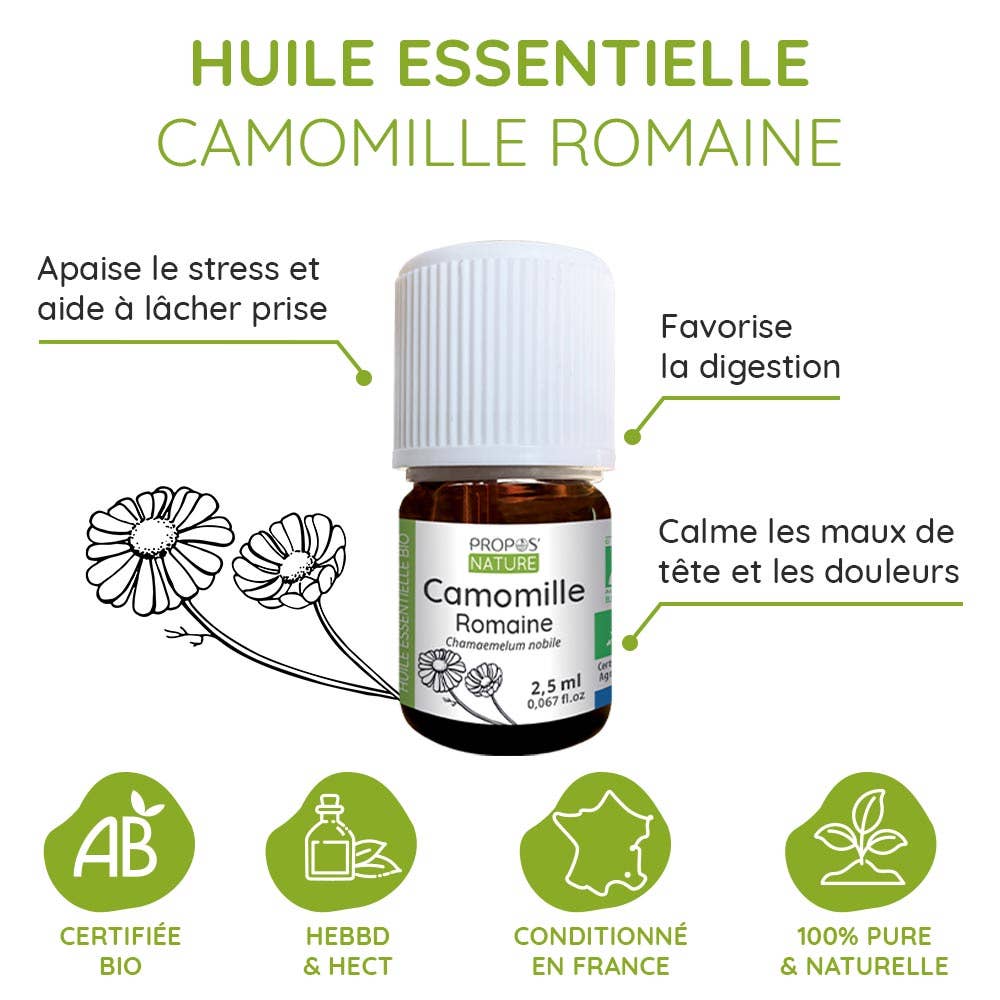 Propos'Nature - Wholesale Essential Oil - Organic Roman Chamomile Essential Oil 2.5ml5