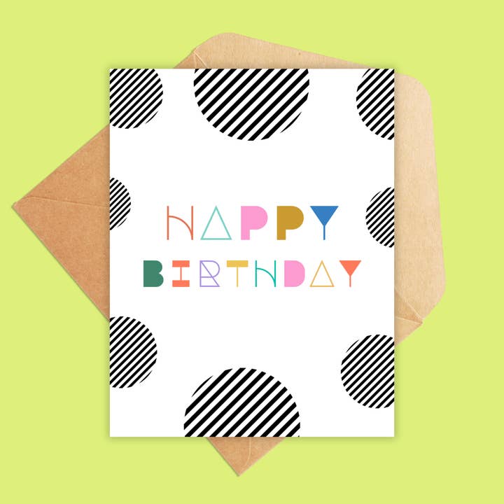 Jolly Rae – Engroshandel Fødselsdagskort – Abstrakt fødselsdagsprikker lykønskningskort