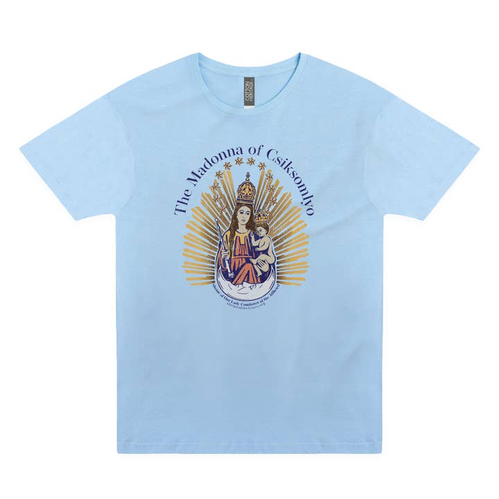 Madonna of Csiksomlyo | Shrine of Our Lady Comforter of the Afflicted Tee for wholesale by www.sweetvintagetees.com
