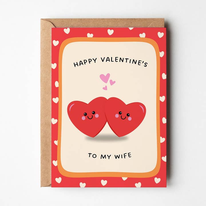 Hjerte Valentinskort til Kone for engroshandel hos PulpKo