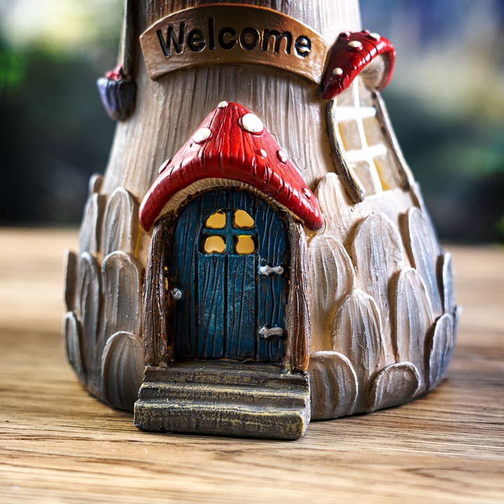 Pacific Trading - Wholesale Outdoor Ornament/Decor - Whimsical Garden Toadstool Mushroom House with LED6