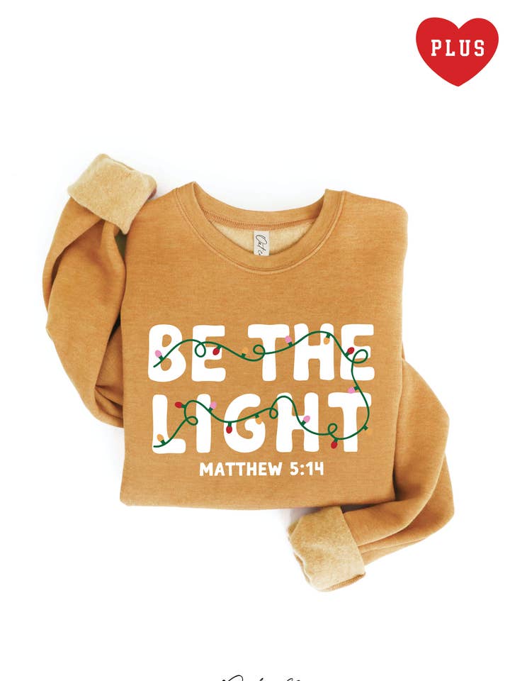 OAT COLLECTIVE - Wholesale Graphic Sweatshirt - Women's - BE THE LIGHT Plus Graphic Sweatshirt 1