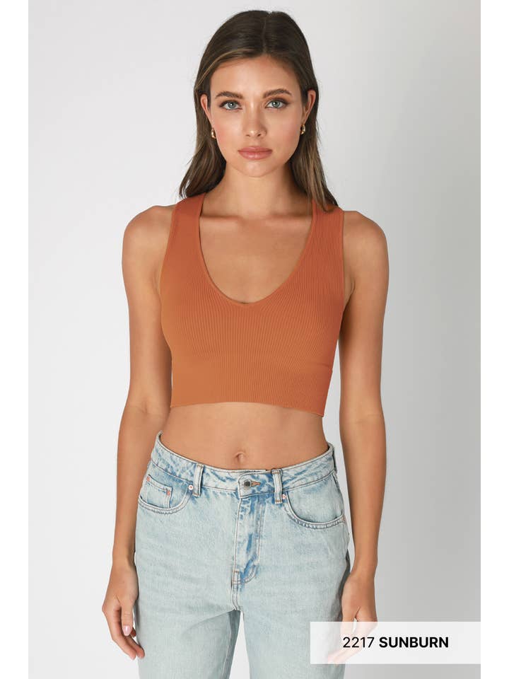 NIKIBIKI - Wholesale Knit Top - Women's - NS7829 - Plunge V-Neck Crop Top24