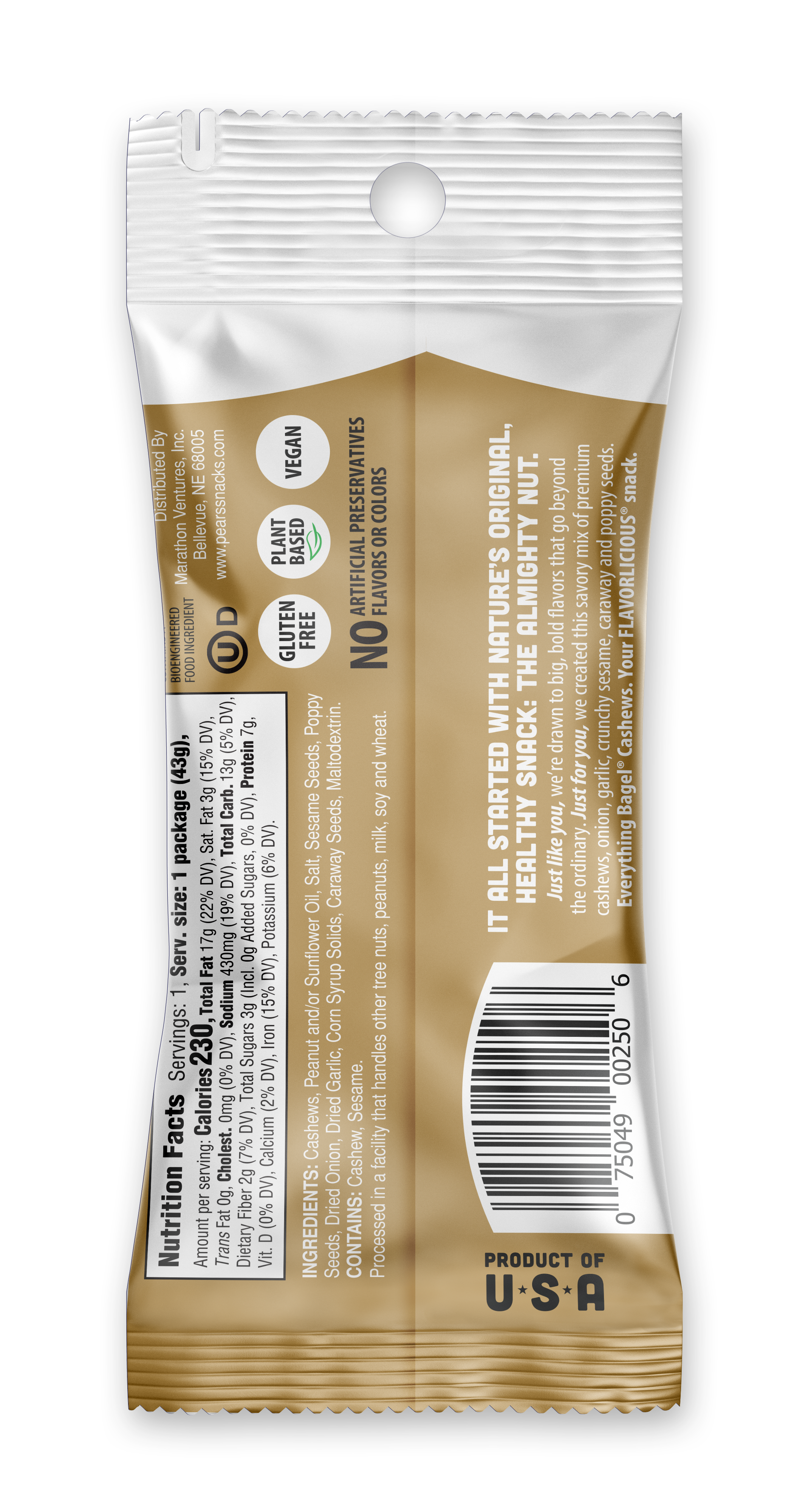 Pear's Snacks - Wholesale Nuts - Everything Bagel® Cashews Caddy (1.5 oz x 14)2