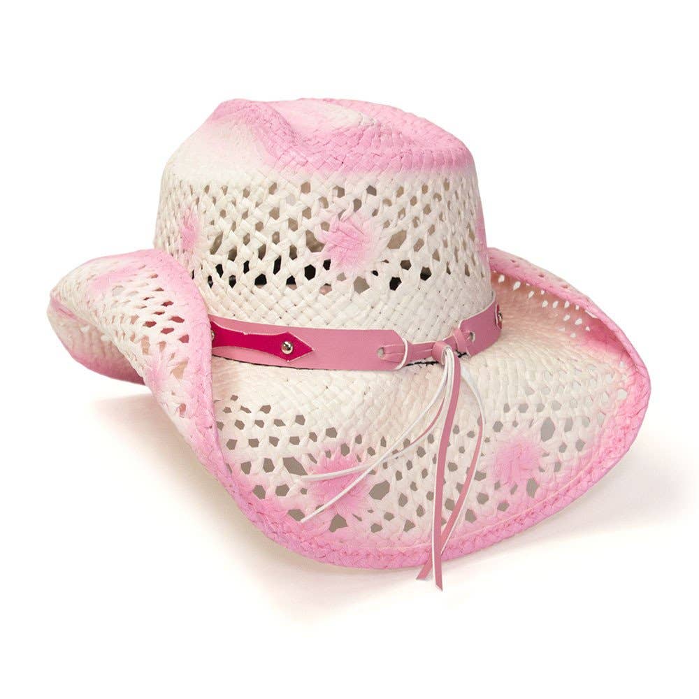 Western Express - Wholesale Cowboy Hat - Women's - Straw Western Hat with Pink Trim2