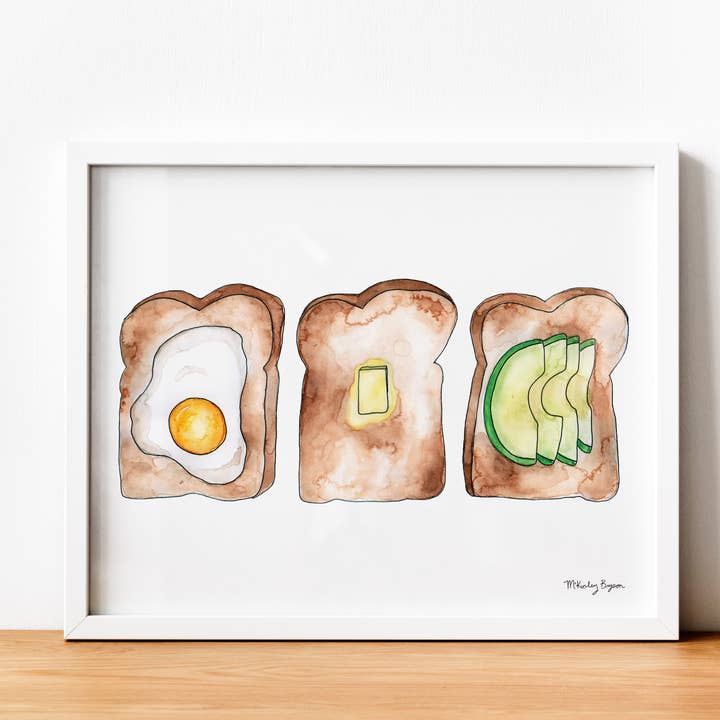 Lucky Bat Paper Co. - Wholesale Art Print - Toast in Three Acts | Watercolor Print2