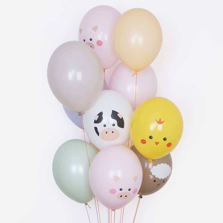 My Little Day - Wholesale Balloon - 5 PRINTED BALLOONS - MINI FARM ANIMALS