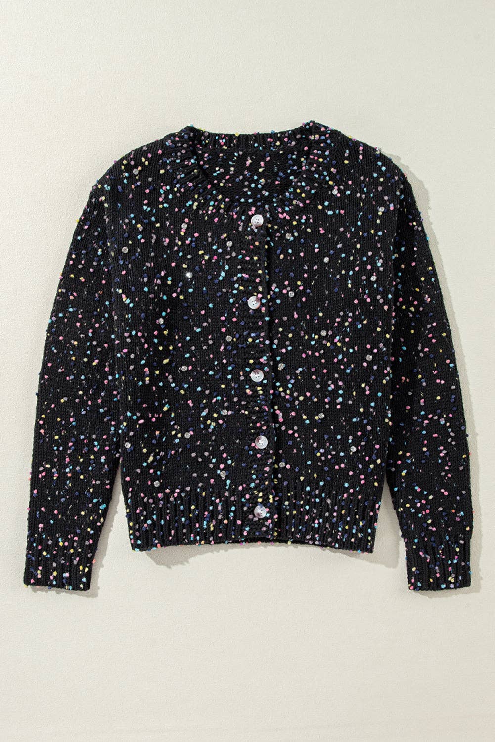 Lovesoft - Wholesale Cardigan - Women's - Rhinestone Decor Multicolor Confetti Sweater Cardigan5