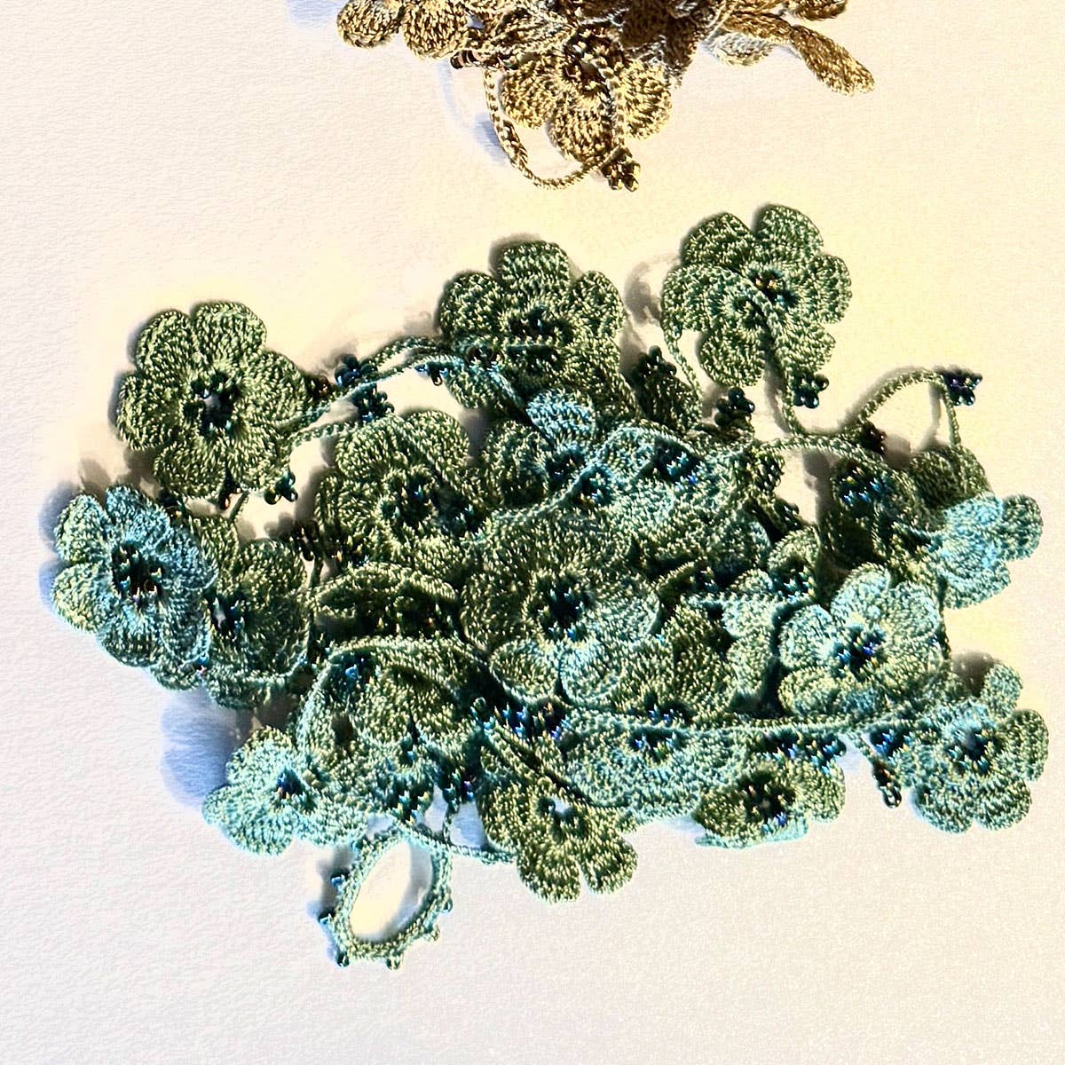 Silk Wool and Bijoux - Wholesale Scarf - Women's - Pansies OYA Scarf Necklace4