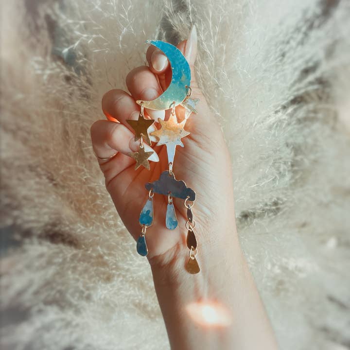 storm + stress - Wholesale Dangle Earrings - Dreamgaze Celestial Hand Painted Earrings1