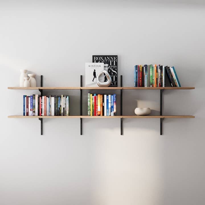 TURIN 72" Adjustable Shelves with 10" Deep Board - 2, 3 or 4 Tier - Burnt for wholesale by Wallniture