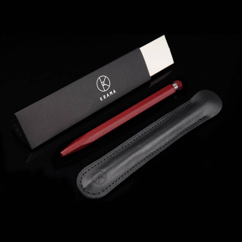 Krama studio - Venta al por mayor Bolígrafo - Bolígrafo de aluminio sólido rojo4