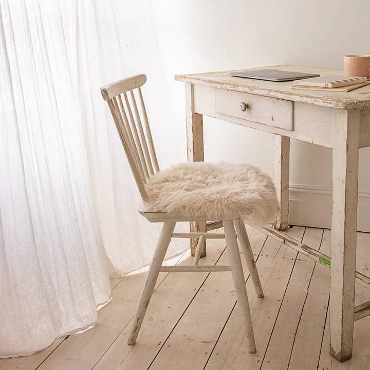 The Small Home - Wholesale Chair Cushion - Luxury Sheepskin Seat Pad – Pure Ivory