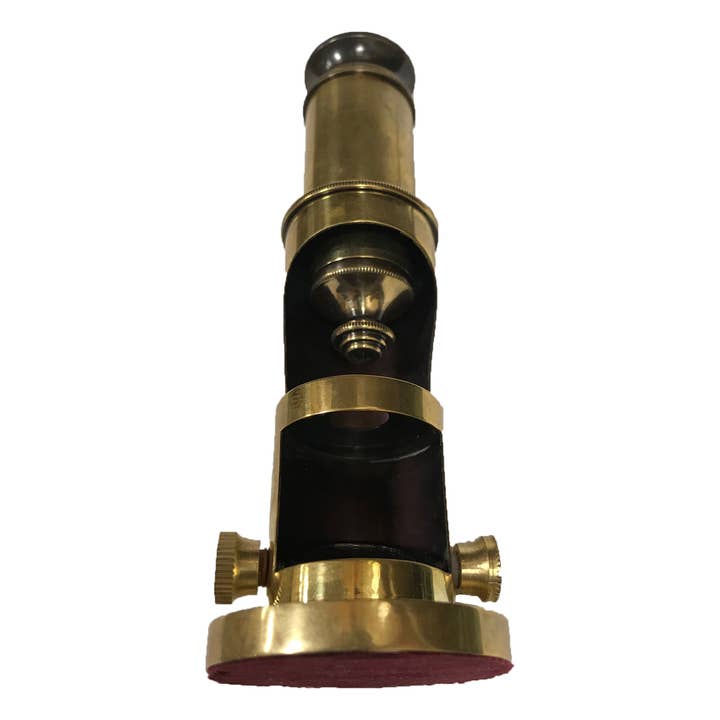 Madison Bay Co. - Historical Home Decor Reproductions - Wholesale Decorative Tabletop Object - 6-3/4" Portable Polished Brass Field Microscope