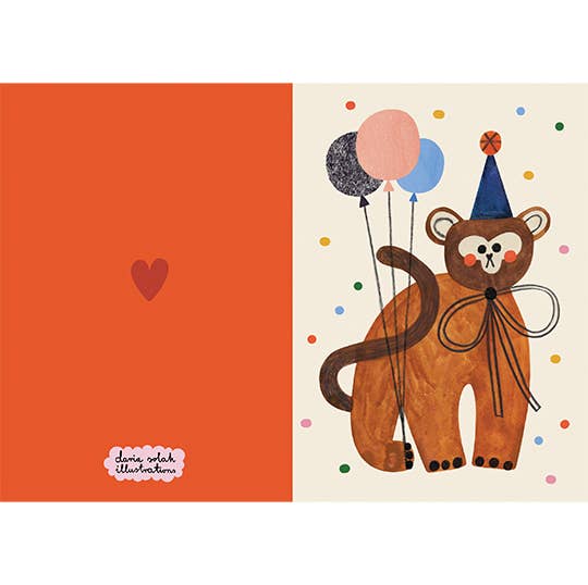 Daria Solak Illustrations - Wholesale Everyday Greeting Card - PARTY MONKEY card  2