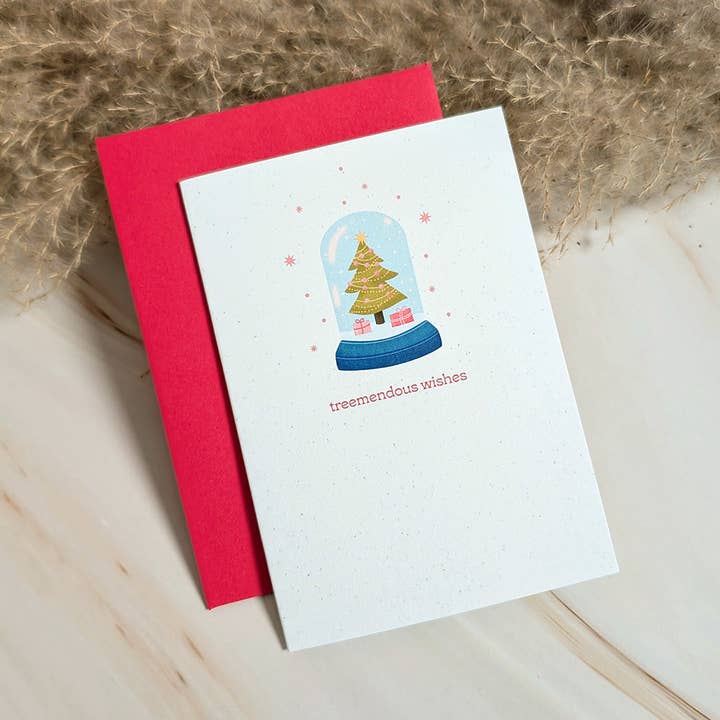 Carte de Vœux Miniature Boule à Neige Vœux Formidables pour la vente par Cheeky Peach Designs
