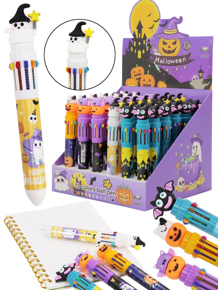 Halloween 10-in-1 Multicolor Ballpoint Pen - 36 pcs for wholesale by Cap Zone