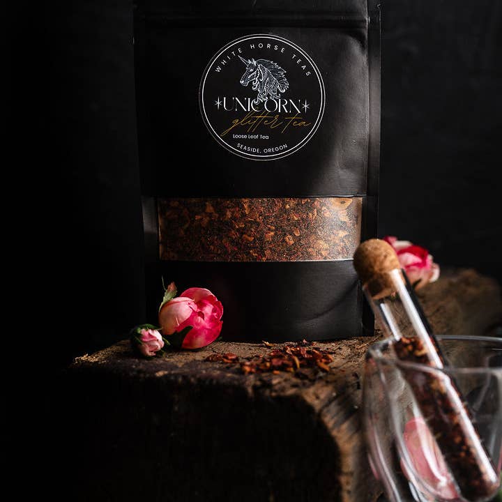 Unicorn Glitter Tea - Venta al por mayor Tés a granel - Té artesanal con purpurina Almond Rose Sunset, almendra, hibisco 5