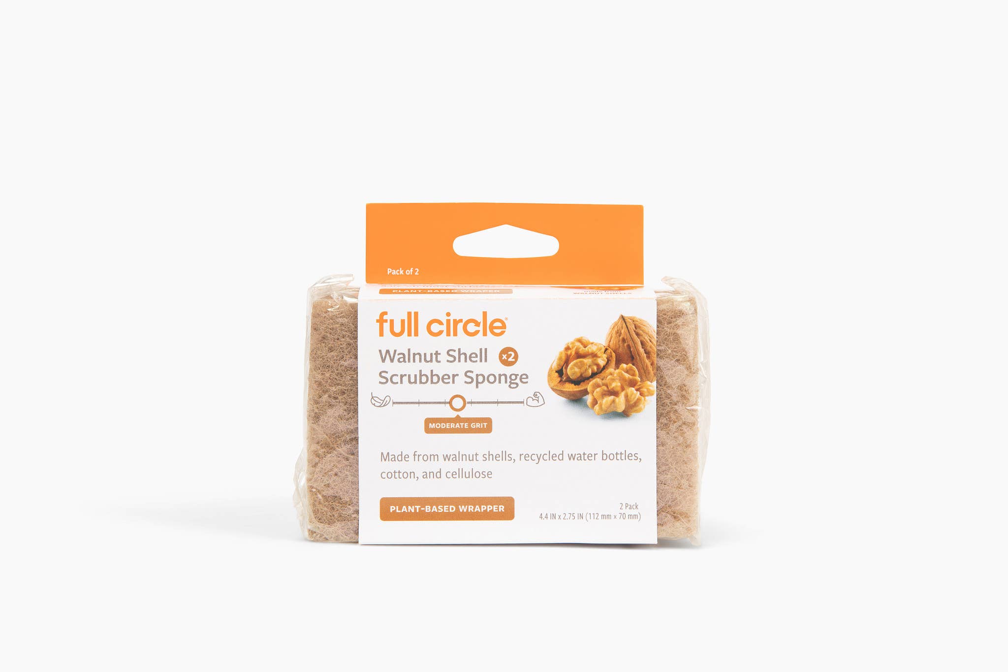 Full Circle Home - Wholesale Cleaning Sponge - Walnut Shell Scrubber Sponge (2pk)