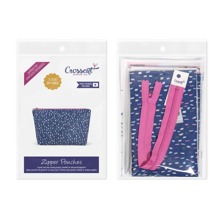 Crosscut Sewing Co. - Wholesale Craft Sewing Kit - Zipper Pouch Sewing Kit - Sewing Project Kit with Fabric for Beginners51