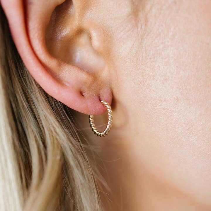 Small Twist Hoop Earrings for wholesale by NOLIA Jewelry