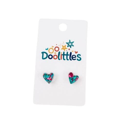 Doohickies - Wholesale Stud/Post Earrings - Tiny Doolittle Acrylic Heart Stud Earrings1