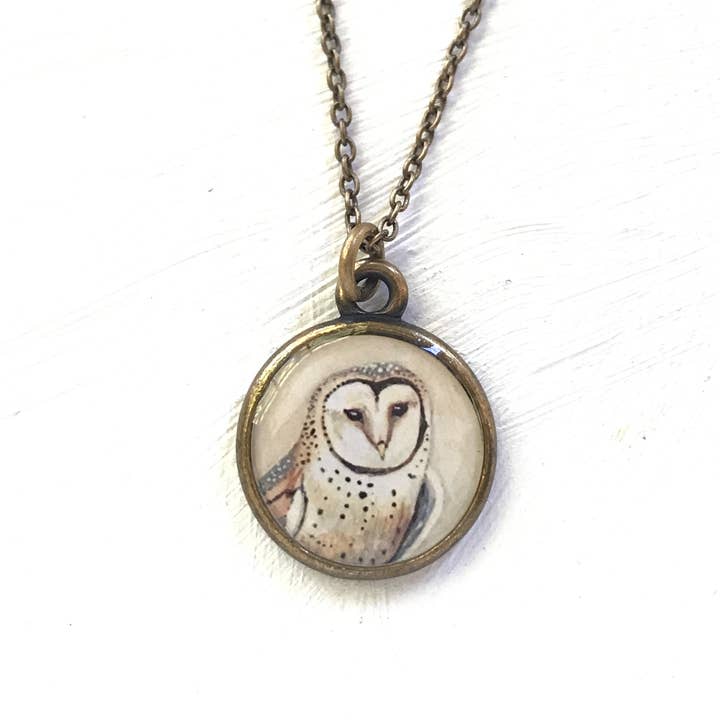 Barn Owl Bronze Necklace for wholesale by Seed and Sky