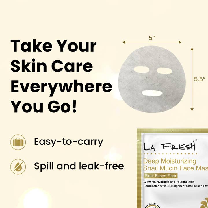 LA Fresh - Wholesale Face & Body Wipes - LA Fresh Snail Mucin Deep Moisturizing Face Mask6
