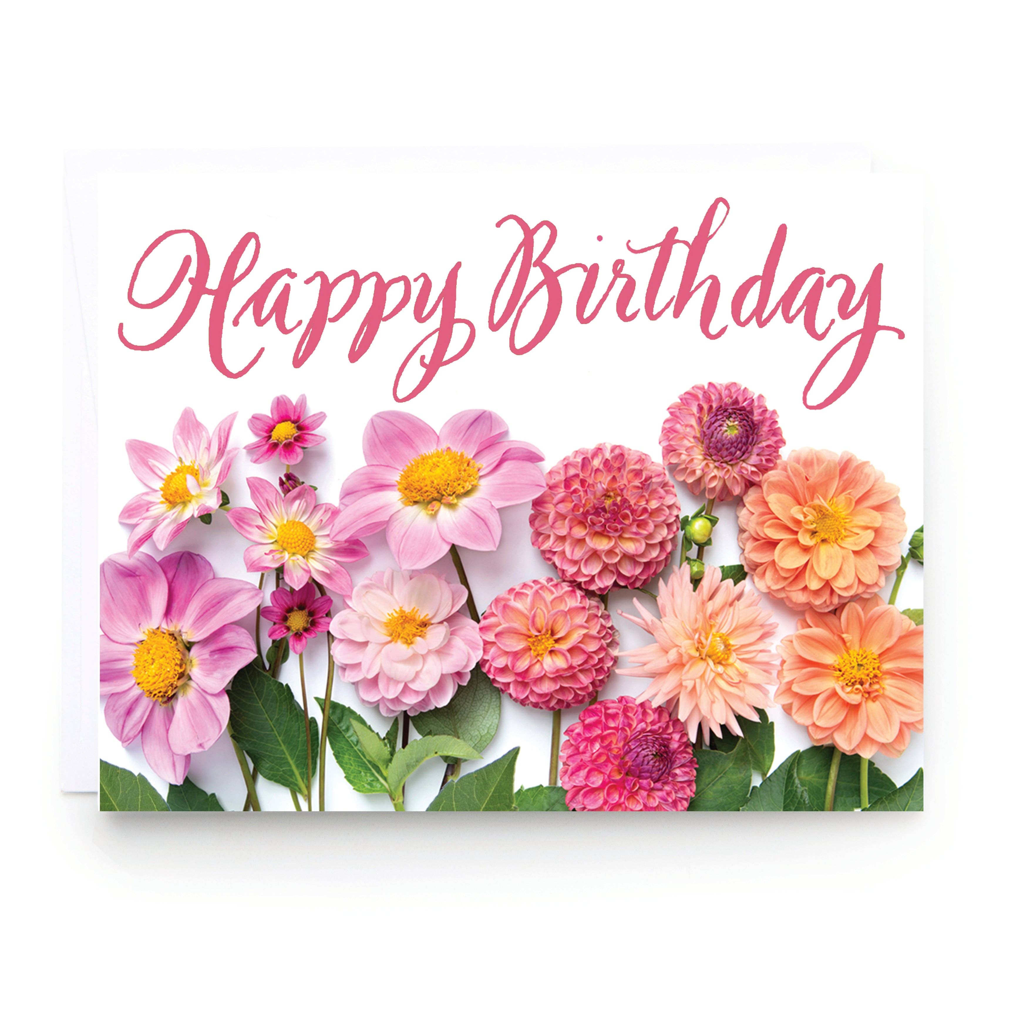 Bottle Branch - Wholesale Birthday Card - Birthday Card with Dahlia1