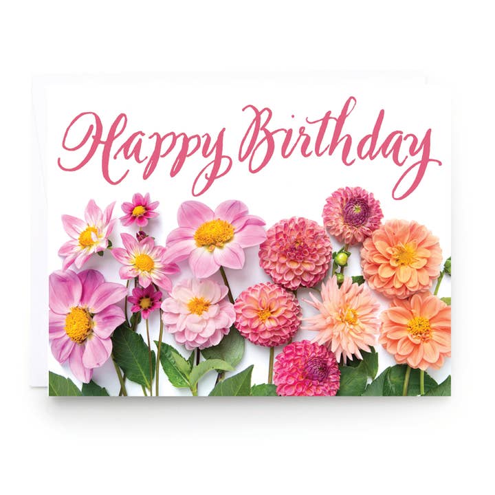 Bottle Branch - Wholesale Birthday Card - Birthday Card with Dahlia1