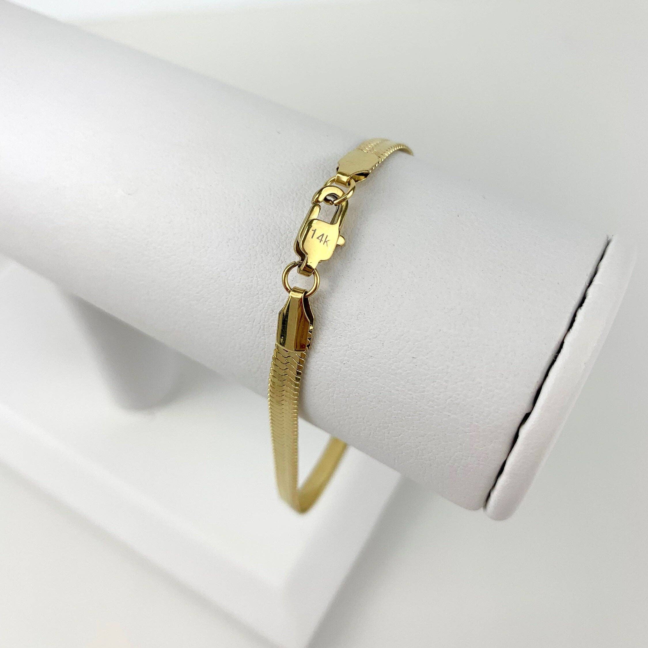 DIJU Jewelry - Wholesale Schakelarmband - 14k goud gevulde visgraatslangenketting 4 mm, ketting, armband of enkelbandje voor groothandel in sieraden maken0