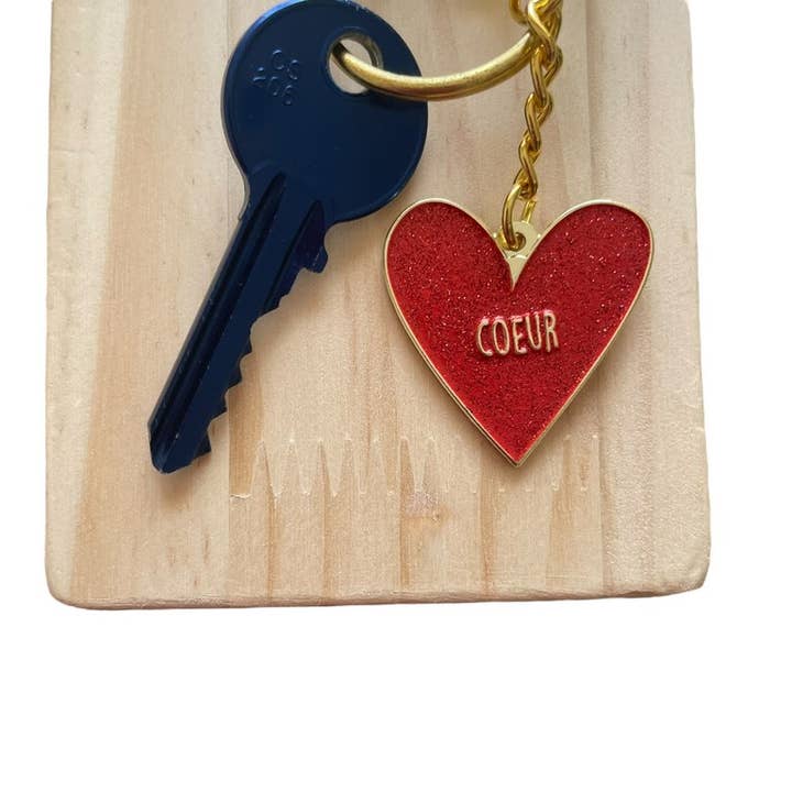 Herz-Schlüsselanhänger mit Glitzereffekt für den Großhandel von Madame la mouette