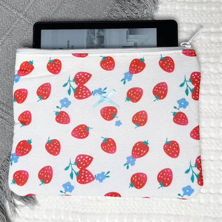 Strawberry Tablet Case with Zipper, Book Lover Gift for wholesale by Bodhi Life Design