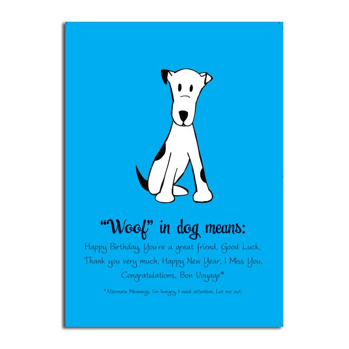 Allport Editions – Engroshandel Fødselsdagskort – Woof alle formål Hund Fødselsdag Card