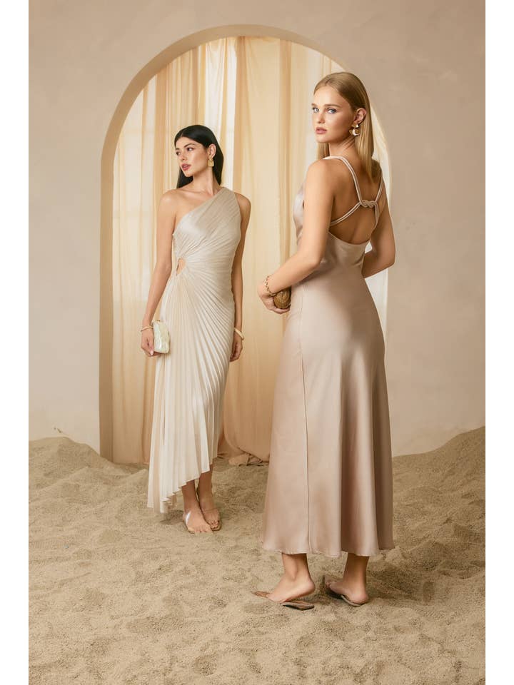 Dress Forum - Wholesale Dress - Women's - Olympia Asymmetrical Pleated Maxi Dress (1)83