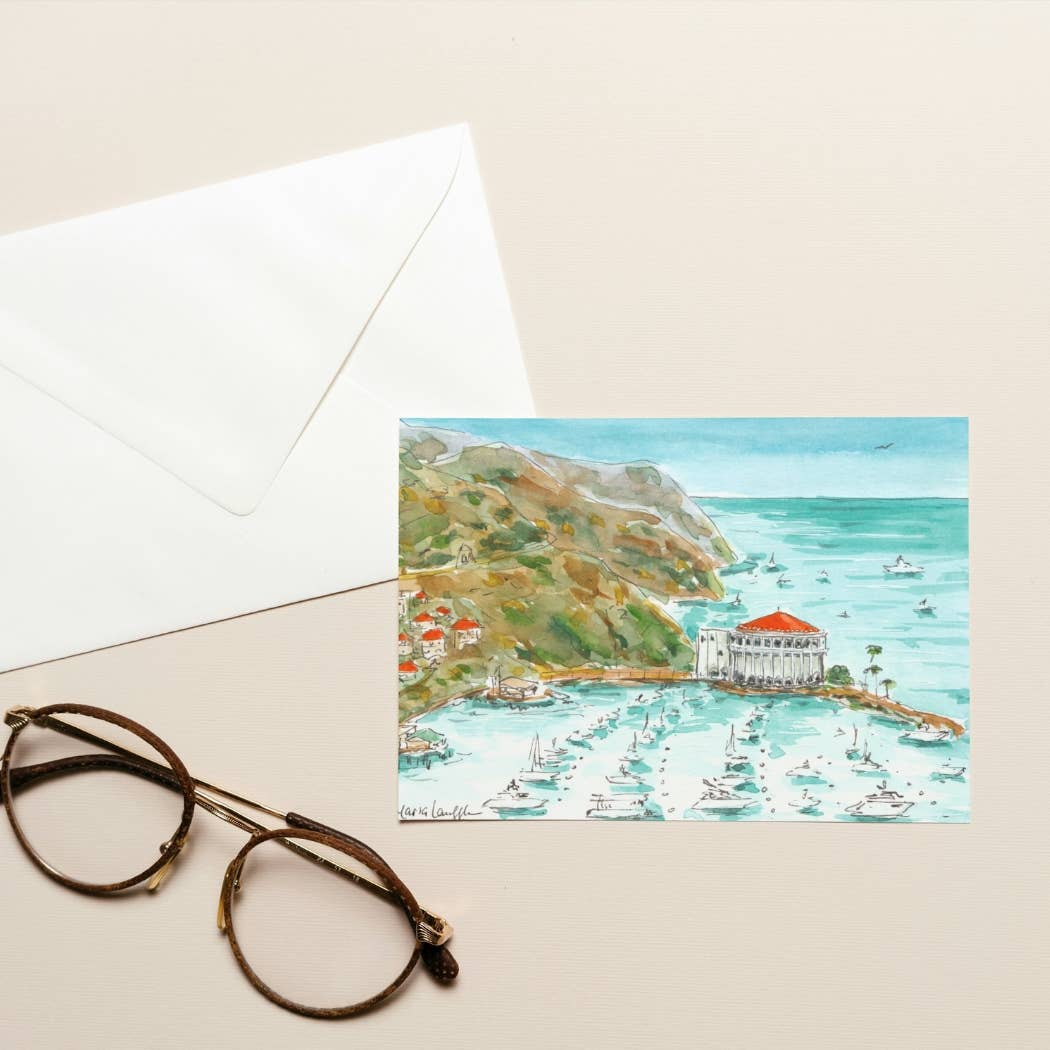 Maria Langgle - Wholesale Everyday Greeting Card - Catalina Island Folded Greeting Card with Envelope 5x71