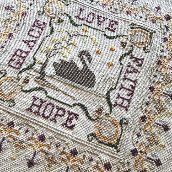 The Wishing Thorn - Wholesale Embroidery/Cross Stitch Supplies - Swan Sampler Pattern2