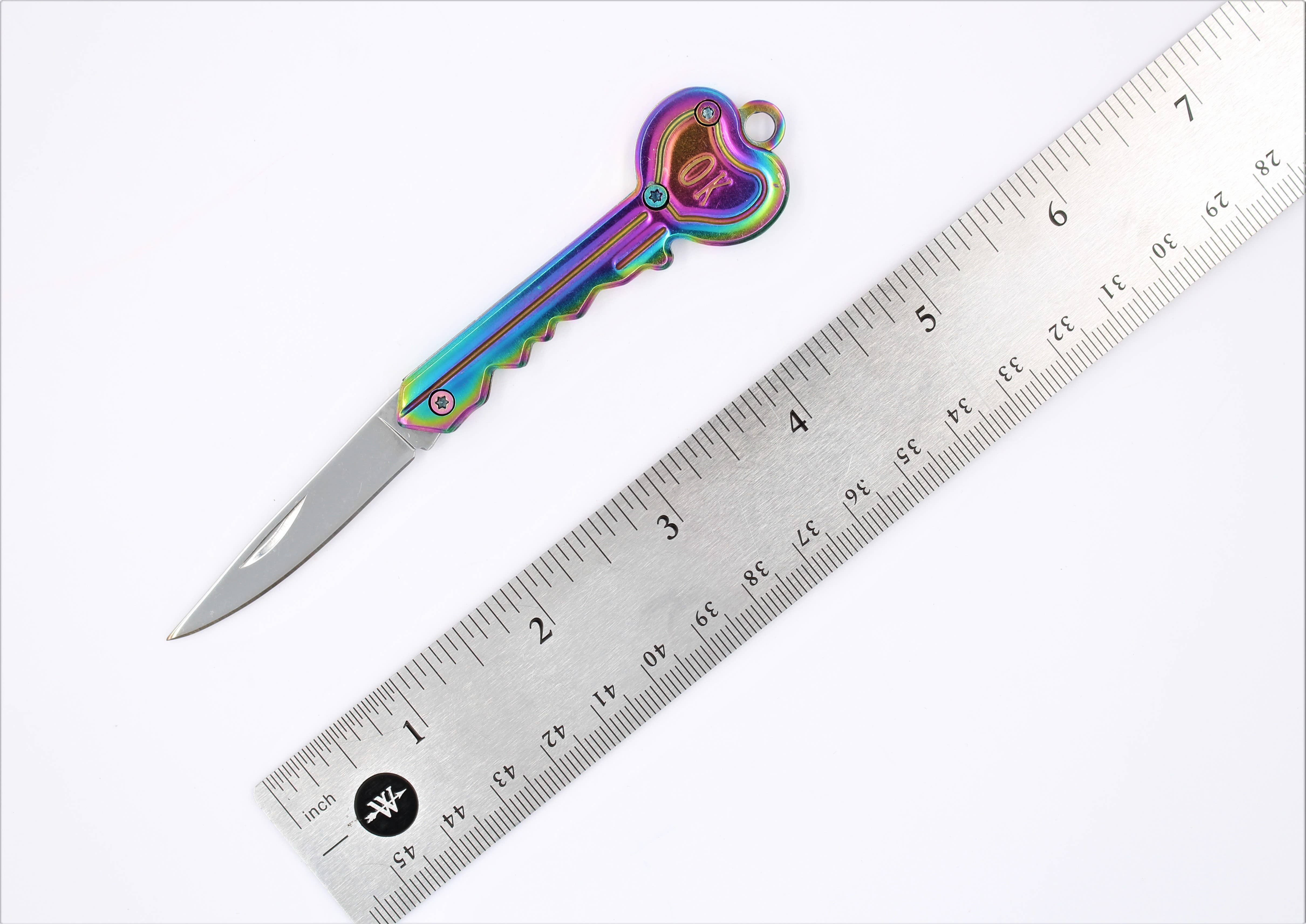 Real Sic - Wholesale Pocket Knife/Holder - Rainbow Knife Keychain – ‘OK’ Utility Pocketknife – 2" Blade6