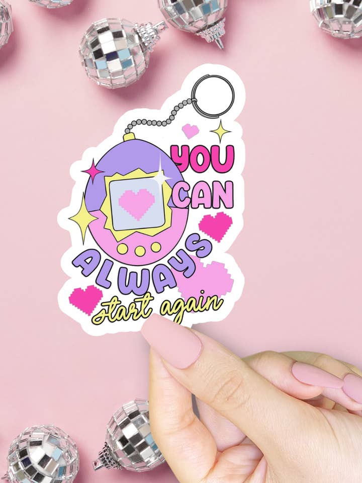 You can always start again sticker, tamagotchi, Y2K for wholesale by ShopSourSweetener