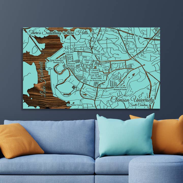South Carolina: Clemson Campus Karta för wholesale av Fire & Pine