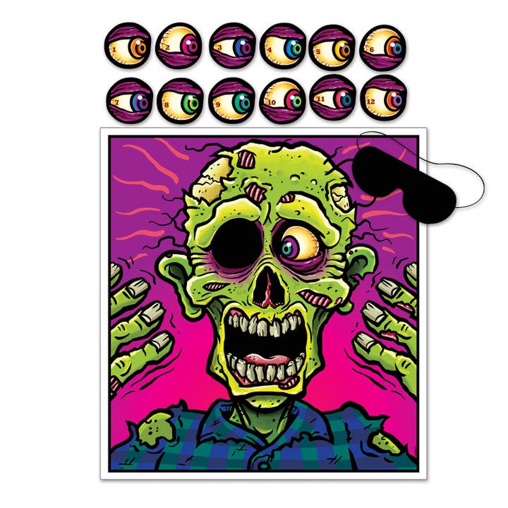 Beistle - Wholesale Party Favor - Pin The Eyeball On The Zombie Game